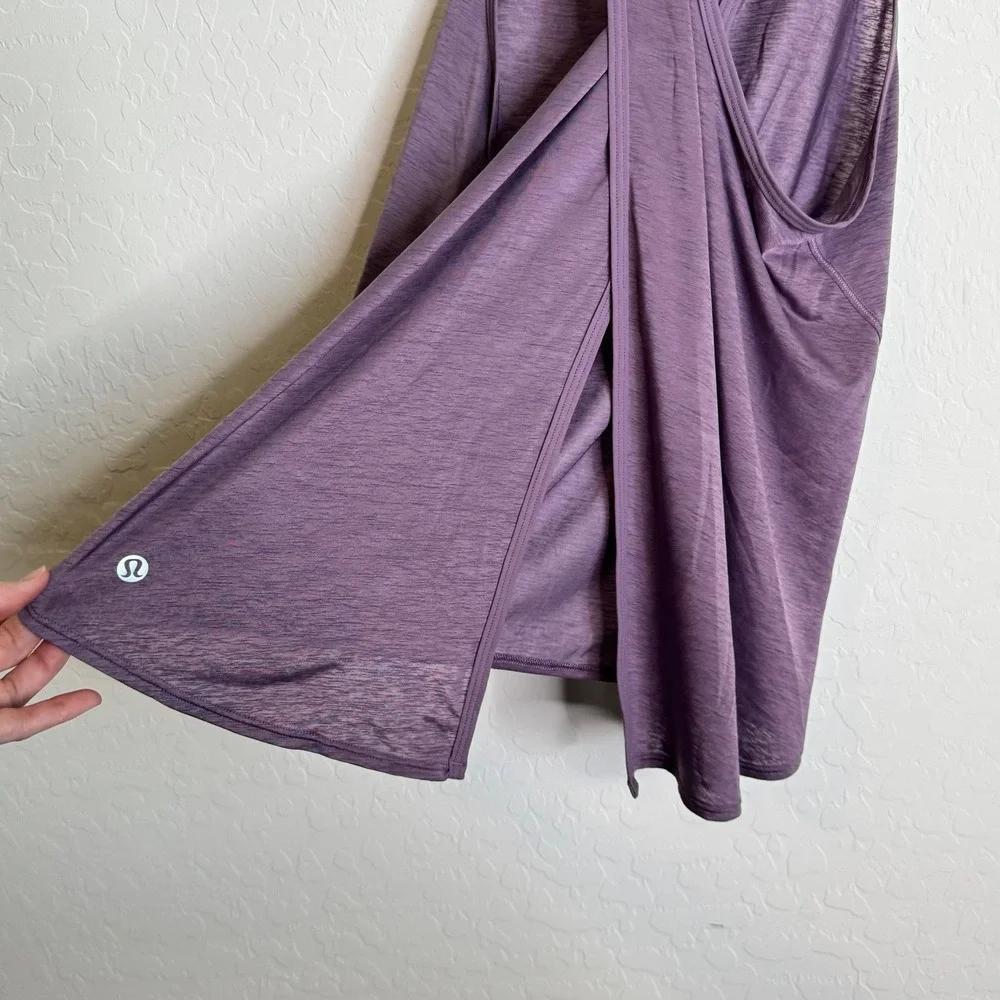 Lululemon All‎ Tied Up Tank Top Purple Open Back Keyhole Yoga Workout Running